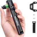 ROCKBROS Mini Bike Pump 110PSI Hand Pump and CO2 Inflator Dual Purpose Presta and Schrader Valve Compatible Bicycle Tire Pump for Road and Mountain Bikes Insulated Sleeve - No CO2 Cartridges Included