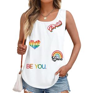 Pride Tank Tops for Women Rainbow Love Graphic Tshirt Be You LGBT Sleeveless Shirt Summer Vacation Vest Tops (Small)
