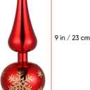 Homoyoyo Christmas Tree Topper Xmas Tree Sequins Adornment Red Delicate Xmas Treetop Decoration Ornament