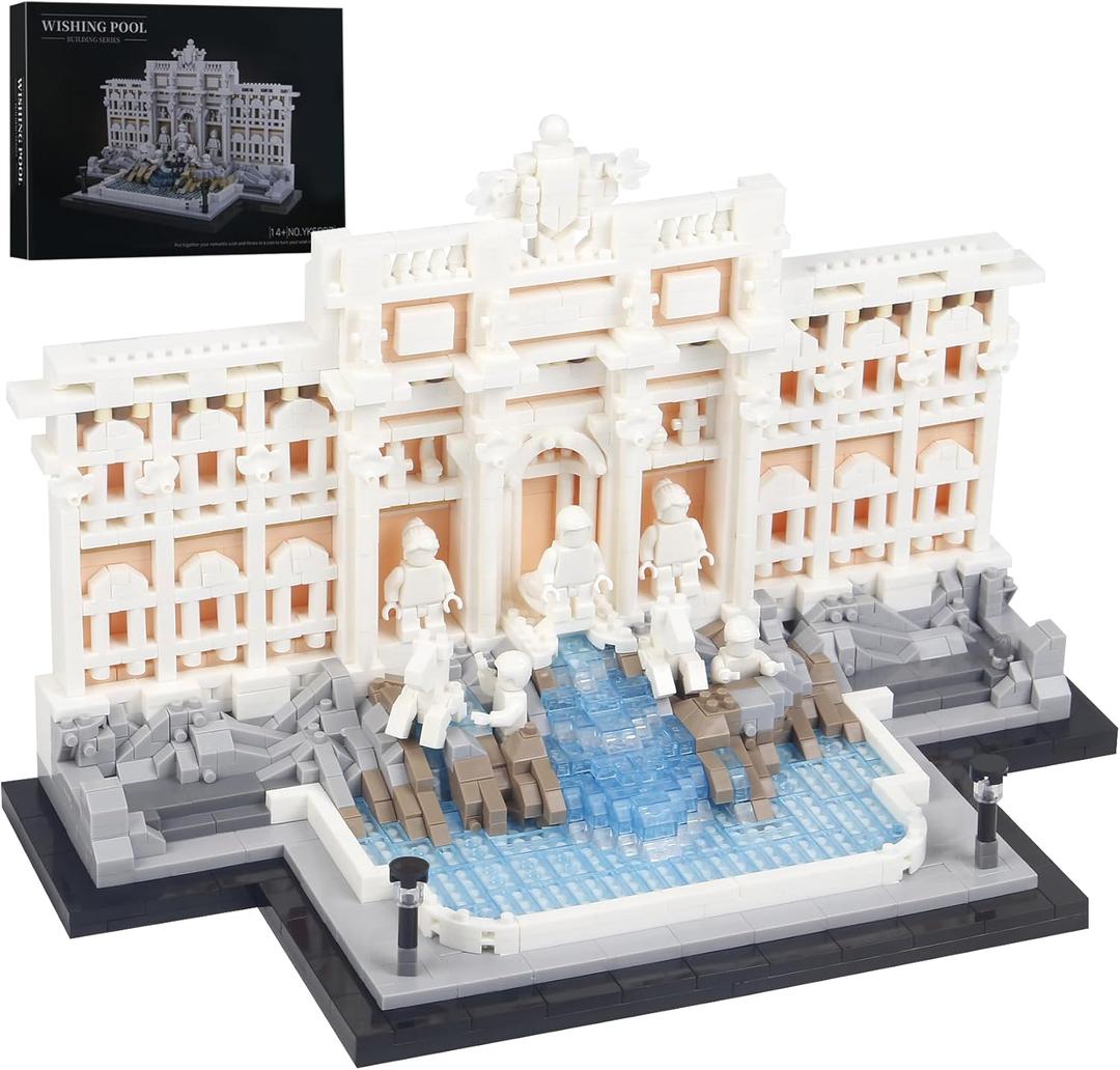 SAMYBLOCKS 2000pcs Trevi Fountain Archiecture Micro Mini Building Blocks Set,Creative Ideals Roman Landmark Model Collection, for 14+ Boys, Girls or Adults (Architecture)