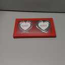 Klikel Christmas Photo Ornament - Silver Heart Photo Frame - 2 Pc Picture Ornament for Tree - Red and Green Frame with Gift Box