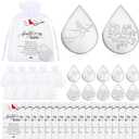 Ctosree 100 Set Funeral Gifts Celebration of Life Decorations Idea Mini Tear Shaped Memorial Ornament Pocket Token Cardinal Funeral Prayer Cards and Organza Bags Favors for Guests