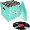 Snap-N-Store Vinyl Record Storage Box - 12" - 1 Pack- Crate Holds up to 75 Vinyl Albums - Mint