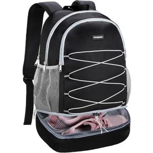 Vorspack Gym Backpack for Women - Small Gym Bag with Shoe Compartment Lightweight Sports Backpack Travel Backapck for Work College Hike - Black