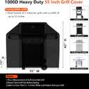 [Upgraded 1000D Heavy Duty Fabric] 55 inch Grill Cover for Outdoor Grill
