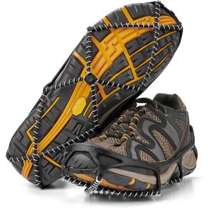 Yaktrax Walk Traction Cleats - 360-Degree Grip on Snow, Ice, & Multi-terrain Surfaces - Elastic Outer Band w/ Easy-On/Off Heel Tab & 1.2mm Zinc-coated Steel Coils - Abrasion & Rust Resistant - Unisex, Medium