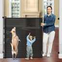 48" Extra Tall Retractable Baby Gates 55" Wide Retractable Dog Gate Tall Retractable Gate Extra Tall Baby Gate for Doorway Extra Tall Dog Gate for The House Extra Tall Pet Gate for Dogs Tall Mesh Gate (Black)