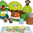 Learning Resources Peeksville Learning Jungle Playset, Animal Kingdom Figurines, Zoo Toy, Tiger, Lion, Animals, Fine Motor Skills For Kids, Toddler Gifts For Girls And Boys