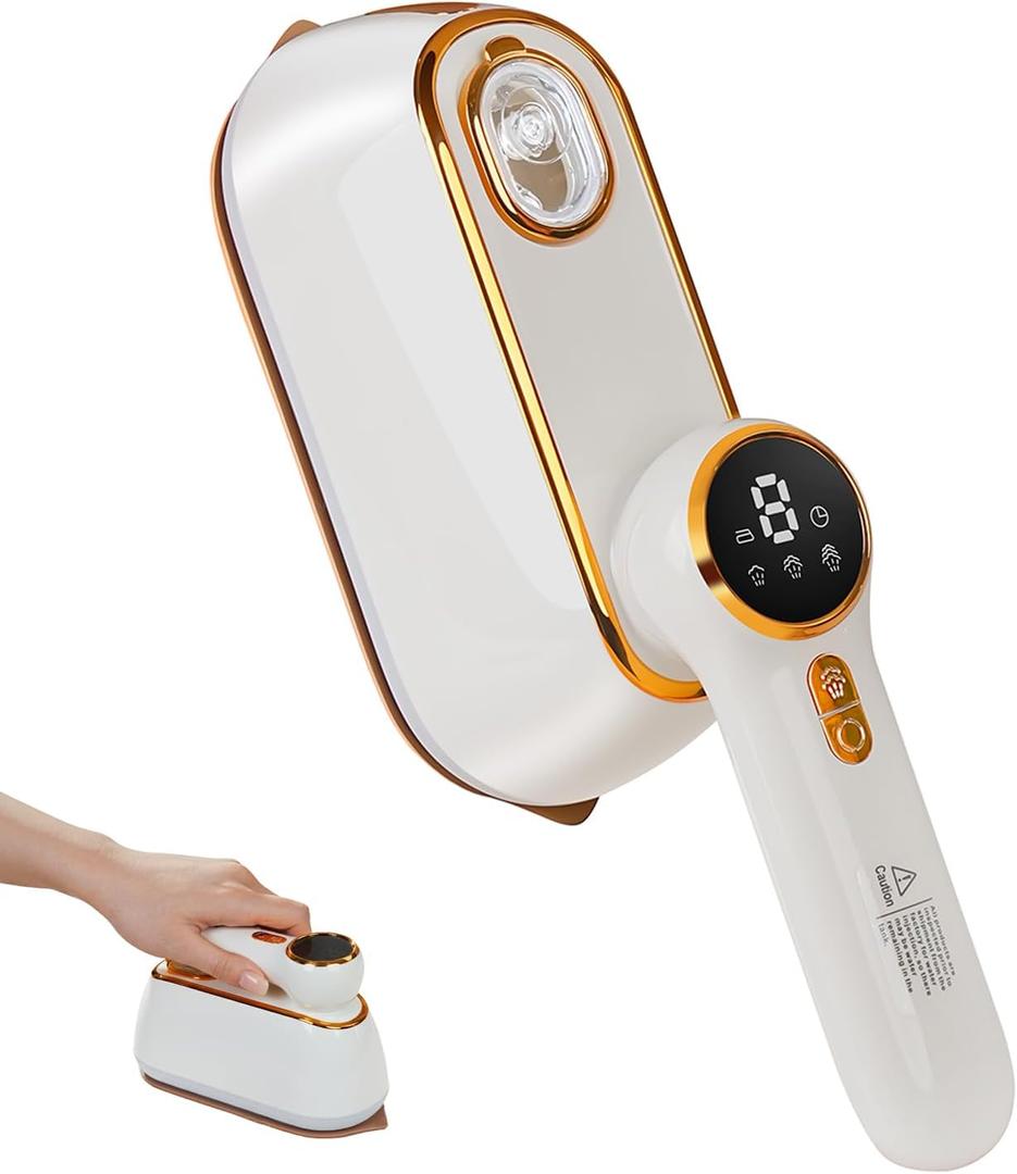 Travel Steamer & Iron for Clothes  Handheld Clothing Steamer, 10s Fast Heating, 4 Modes, LCD Display, 180 Swivel Handle, Garment Steam Wrinkle Remover 2-in-1 for Home and Business