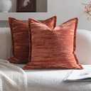 Neelvin Set of 2 Velvet Decorative Throw Pillow Covers 18x18 Inch Brown Modern Luxury Cushion Covers Textured Pillow Cases for Living Room Home Decor Couch Sofa