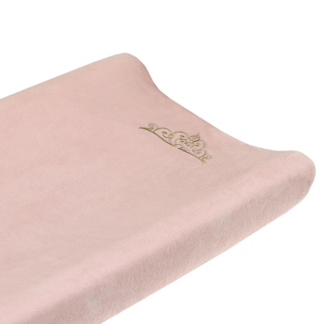 Disney Princess Enchanting Dreams Pink with Embroidered Gold Crown Super Soft Changing Pad Cover