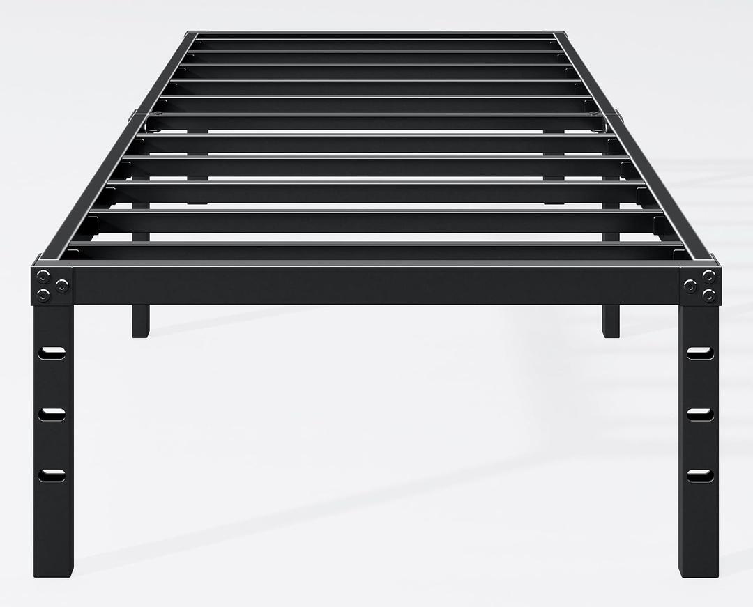 Hafenpo 12 Inch Twin Bed Frame - Sturdy Metal Platform Twin Size, No Box Spring Needed, Heavy Duty, Easy Assembly, Strong Bearing Capacity, Under Bed Storage, Black