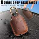 for Chevy Key Fob Cover Compatible with Silverado 1500 2500HD 3500HD Suburban Sonic GMC Canyon Sierra 1500 2500 HD 3500 HD 5 Button Smart Leather Car Key Case Shell Chain Accessories/Brown