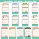 2026 Calendar - Mom Calendar 2026, Magnetic Calendars for Refrigerator, Jan.2026 - Dec.2026, 11.81"x12.38", Family Calendars 2026, Fold-out Wings, Large Pocket, Hanging Hook