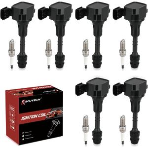 UF349 Ignition Coil Pack and Iridium Spark Plugs Set of 6 Compatible with Infiniti Nissan Murano Maxima Altima Quest Xterra Pathfinder Frontier 2002 2003 2004 2005 2006 2007 2008 3.5L V6, 224488J115