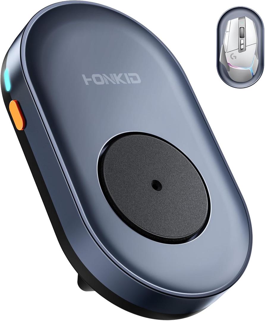 HONKID Undetectable Mouse Jiggler - Auto Mover with On/Off Switch & USB Port, No Software Needed, Prevent Sleep/Lock for Home Office & PC/Mac/Desktop (Blue Black), Perfect for Gifts/Remote Work