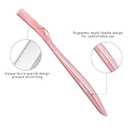 2 x Dermaplane Razor for Women Face, Stainless Steel Handle with 6 Replaceable Blades, Huauoo Face Razors for Women, Peach Fuzz Remover, Eyebrow Trimmer, Dermaplaning Tool for Face Exfoliation (Pink)