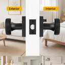 Goldenwarm Interior Door Knobs Black, Zinc-Alloy Modern Matte Black Door Knob Privacy Door Knobs Interior for Bedroom Bathroom, Heavy Duty Square Modern Doorknobs - 6 Pack