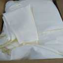 Fitable Elegant Rectangle Table Clothes, 6 Pack - 90 x 132 Inch, Ivory - Reusable and Washable Tablecloths, Polyester Fabric Table Covers for Wedding, Party, Banquet, Formal Events