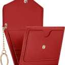 Gostwo women's Small Wallet RFID Blocking Keychain Wallet Change Pouch Credit Card Holder Mini Bifold Purse(Red)