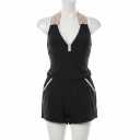 Swim Rompers for Women One Piece Tummy Control Swimsuits Modest Full Coverage Bathing Suits with Shorts and Pockets L