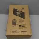 GUSTO [10 oz. - 50 Sets Insulated Brown Patterned Ripple Paper Hot Coffee Cups With Lids (Lids Color May Vary) - Ideal for Hot Beverages, Travel, and Office Use - (Formerly Comfy Package)