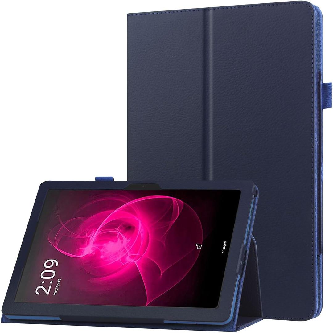 Case for T-Mobile REVVL Tab 5G 10.36" (2023), Lightweight Slim Auto Sleep/Wake PU Leather Folio Cover Stand Case (Navy Blue)