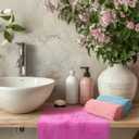 3 Pcs Watercolor Mermaid Hand Towels Cotton Absorbent Jacquard Weave Mermaid Kitchen Towel 3D Seasonal Decorative Washcloth for Home Drying Cleaning Cooking Gift, 14" x 29" (Blue, Pink, Purple)