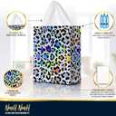 3 x Nush Nush Leopard Print Gift Bags with Handles - Medium Size, 6 Pack in 3 Iridescent Holographic Colors - Reusable Cheetah Gift Bag for Safari Party Favors, Jungle Theme, Girl Parties