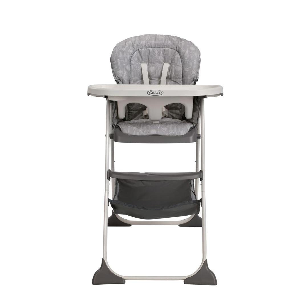 Graco Slim Snacker High Chair, Ultra Slim, Fast-Folding, Multiple Recline Positions, Comfortable Feeding, Whisk