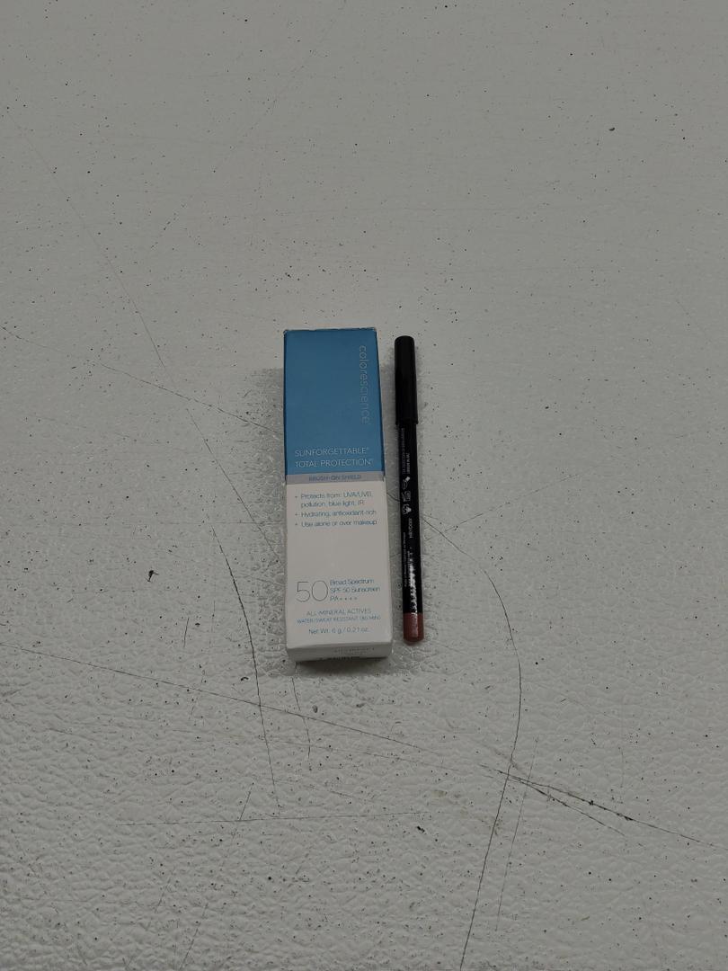 Colorescience Brush-On Sunscreen Mineral Powder for Sensitive Skin; NYX PROFESSIONAL MAKEUP Slim Lip Pencil