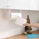 simpletome ONE Hand Tear Paper Towel Holder Under Cabinet Adhesive or Drilling Installation Aluminum Alloy + ABS (White)