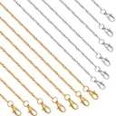Lemonkey 24 Pack Necklace Chains Bulk,Gold and Silver Plated DIY Cable Link Chains for Jewelry Making 18 Inches