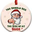 3 x CHOANG Funny Santa Christmas Ornament 2025 - Hilarious Office Prank Gift, White Elephant Exchange Idea, Secret Santa Present for Men & Women, Quirky Holiday Tree Decoration for Friends