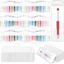 Dispowreath 300 Pcs Beadable Pens Kit Plastic Beaded Pens DIY Making Kit Bulk with Refills Bags Black Ink for School Decorative Supplies Office Accessories