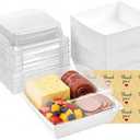 YTAXZ Charcuterie Boxes with Clear Lids, 5.32 x 4.92 x 2.36 Inch Dessert Boxes, Square Disposable Paper Bakery Boxes to Go Food Containers for Desserts, Sandwich, Cookie, Sushi