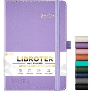 2026-2027 Planner - Academic Planner 2026-2027 Weekly Monthly Planner, July 2026 - June 2027, 5.7'' x 8.4'', Thick Paper, Leather Cover, Pen Holder, Back Pocket, Perfect Daily Organizer - Purple