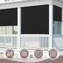SEEYE Outdoor Sunshade Roller Shades, 4' W x 6' H Cordless Roll Up New Material Blinds Privacy Screen with 90% UV Protection, Exterior Patio Shade Cloth for Backyard Porch Pergola Windows, Black