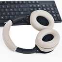 Adhiper 3Sets Silicone Sweat Case Cover for Sony WH-1000XM4 WH-1000XM3 Headphones, Silicone XM4 Earpad Cover/Ear Covers/Headband Cover Protector, Sweat Proof Soft Headphone Accessories (Off White)