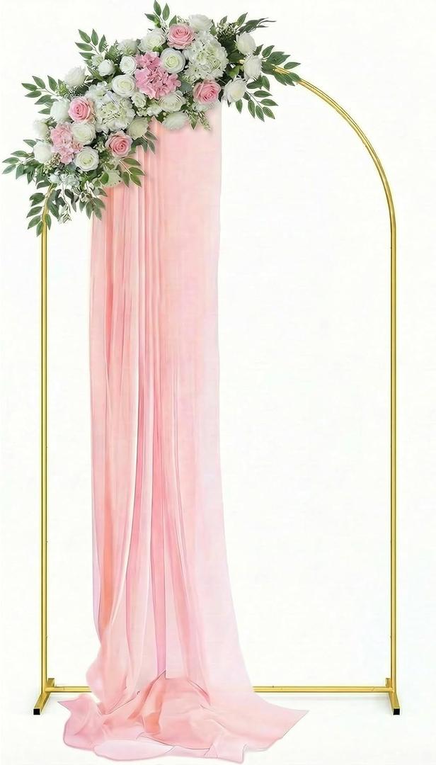 Arch Backdrop Stand, 7.2FT Metal Arch Backdrop Set, Sturdy Balloon Garland Stand for Wedding, Party, Photo Booth, Ceremony, Birthday, Graduation Decorations