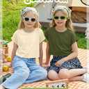 YooAurvox 3 Pack Girls Crop Tops, 3-Color, 7-8 Year