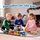 Hot Bee Train Set for Toddlers with Steam - Light Up & Sound Choo Choo Train, Electric Train Set for Toddlers 2-4, Magnetic Connection Train Toys, Birthday Gifts for Boys Girls 3 4 5 6