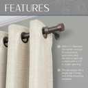 Elrene Home Fashions Serena Single Curtain Rod for Curtains and Drapery with Contemporary Cap Finials, 1-Inch Diameter, 86" - 120" Adjustable Rod, Antique Pewter