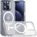 ESR for iPhone 15 Pro Case, Compatible with MagSafe, Shockproof Military-Grade Protection, Scratch-Resistant Back, Magnetic Phone Case for iPhone 15 Pro, Classic Hybrid Case, Frosted Clear