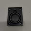QCAA Flush Ring Pull, 2-1/2"x1-7/8, Matte Black, Made in Taiwan, 1 Pack