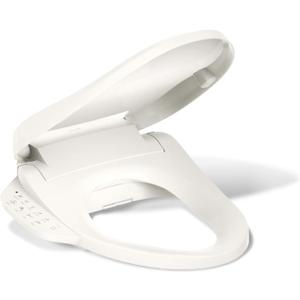 Kohler PureWash E590 Elongated Heated Bidet Toilet Seat, Biscuit with Side Panel, Warm Water, Dryer, Quiet-Close Lid, Self-Cleaning Wand, Adjustable Water Pressure and Nightlight, Easy Installation