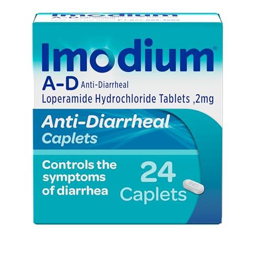 Imodium AD Diarrhea Relief Caplets with Loperamide Hydrochloride, 24 ct. Best By: 2028/MAR