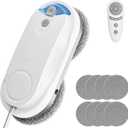 KKI Window Cleaning Robot, Auto Window Cleaner Robot, Dual Spray, Max 3200Pa, AI Path Planning & Edge Detection, Remote Control for Inside/Outside High-Rise Windows,Glass Door,8Cloths, X3 (White)