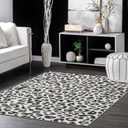 Nuloom Annette Dark Grey/Ivory, 4' x 6', Leopard Print, Soft and Cozy, High Traffic, Stain Resistant, Easy Clean, Durable Area Rug for Bedroom, Living Room, Dining Space, Den, Foyer, Entryway