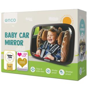 Onco Baby Car Mirror Back Seat  Rearview Baby Car Mirror, 100% Unbreakable and Anti-Vibration, Universal Fit with 360 Rotation (Award-Winning)